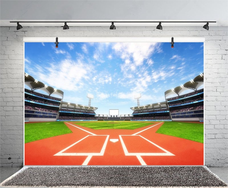 LFEEY 10x8ft Outdoor Sports Theme Backdrop Baseball Stadium Pitch Green Grass Field Photography Background Vinyl Boys Adutls Portrait Photo Booth Props - Image 4